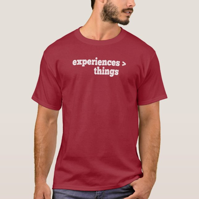 Camiseta Experiencias > Cosas (Anverso)