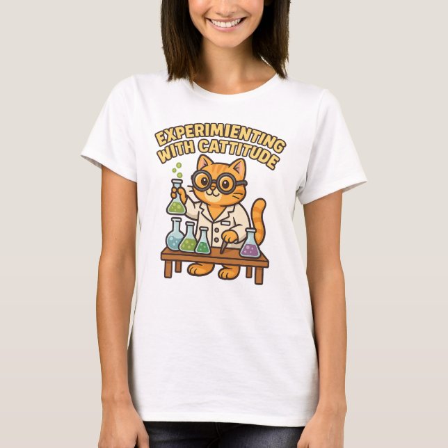 Camiseta Experimentando con Cattitude - Lab Cat T-Shirt (Anverso)