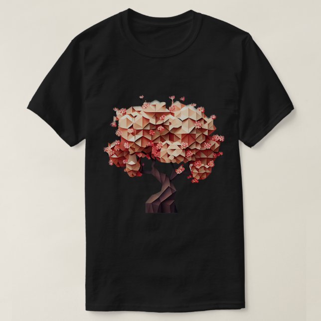 Camiseta Experimente la magia de los cerezos en flor Poly V (Diseño del anverso)