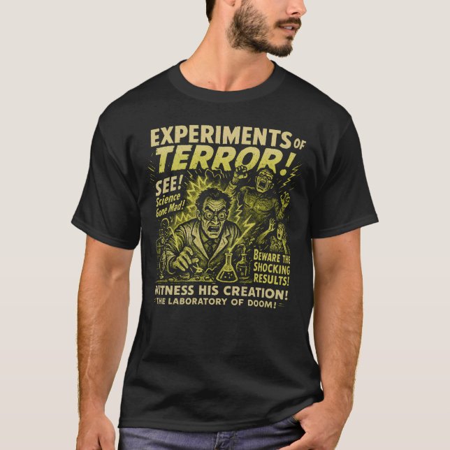 Camiseta Experimentos De Halloween, Poster De Cine De Terro (Anverso)