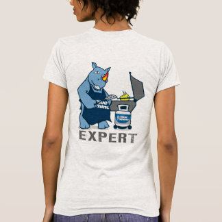 Camiseta "Experta en parrilladas" rinoceronte azul