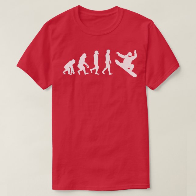 Camiseta Experto en abordaje de nieve divertida en la evolu (Diseño del anverso)
