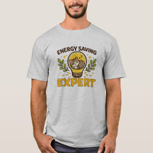Camiseta Experto en ahorro de energía de gato lindo durmien