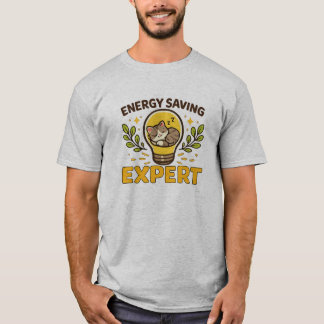 Camiseta Experto en ahorro de energía de gato lindo durmien