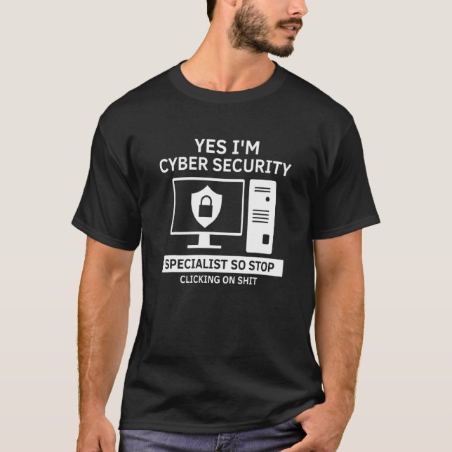 Camiseta Experto en ciberseguridad para diseños de hackers  (Anverso)