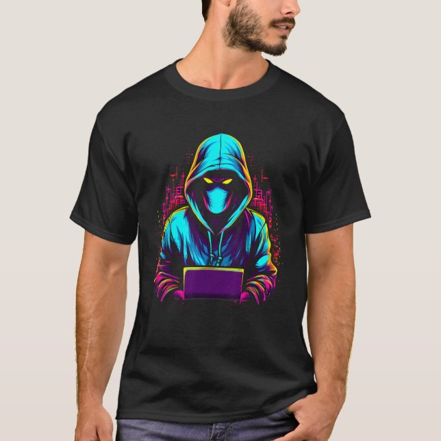 Camiseta Experto en ciberseguridad para hackers Gorras blan (Anverso)