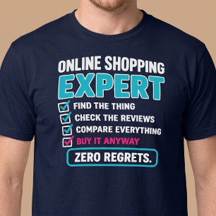Camiseta Experto en compras en línea Compras divertidas