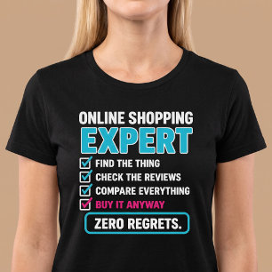 Camiseta Experto en compras en línea Compras divertidas