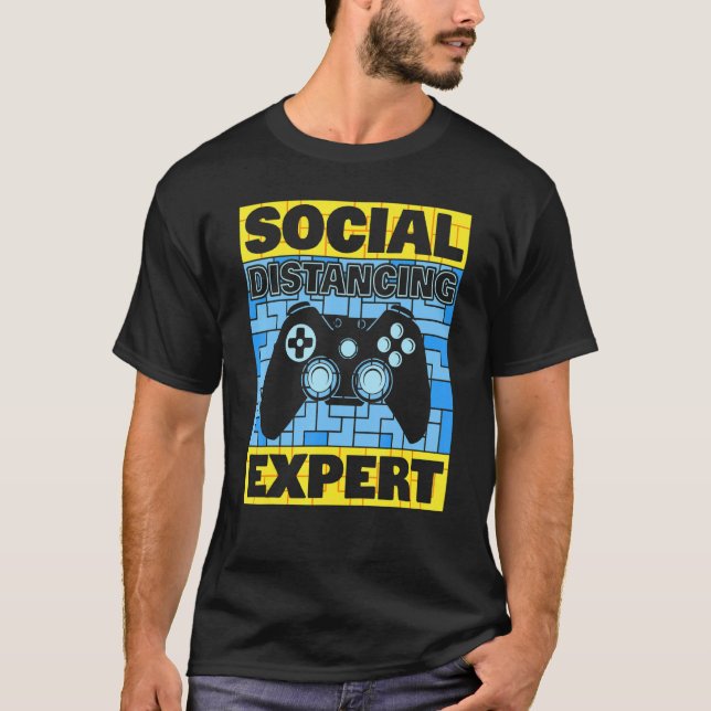 Camiseta Experto en distanciamiento social Gaming Funny Vid (Anverso)
