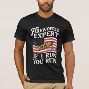 Camiseta Experto en fuegos artificiales Si corro tú corres 