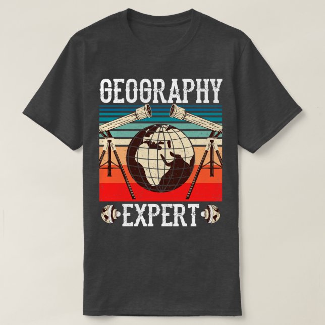 Camiseta Experto en geografía Geo-Geografía Estudiante 1 (Diseño del anverso)