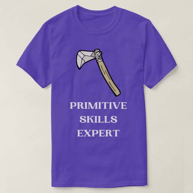 Camiseta Experto en Habilidades Primitivas Bushcraft Stone  (Diseño del anverso)