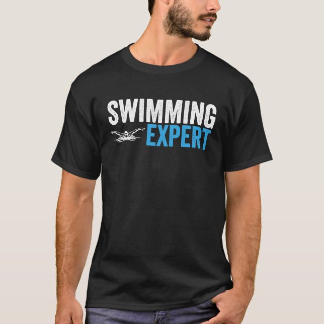 Camiseta Experto en natación Deporte del equipo de nadadore (Anverso)