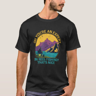 Camiseta Experto en pasatiempo de caza de pesca con carrete