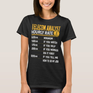 Camiseta Experto en telecomunicaciones por hora de analista
