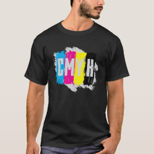 Camiseta Experto profesor diseñador de impresión CMYK genia