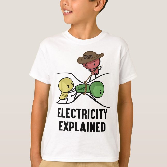 Camiseta Explicación de la electricidad Física Nerd Gift I  (Anverso)