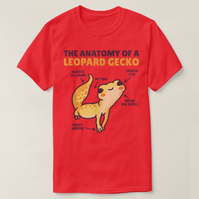 Camiseta Explicación divertida de una anatomía de gecko leo (Diseño del anverso)