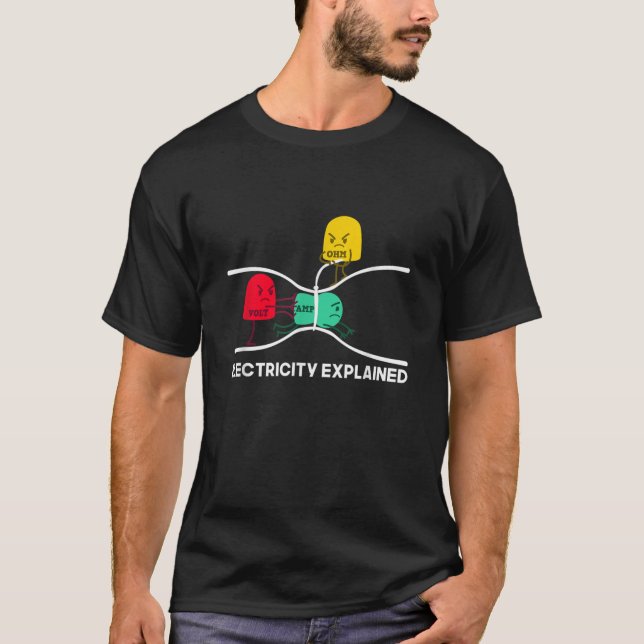 Camiseta Explican divertida electricidad (Anverso)