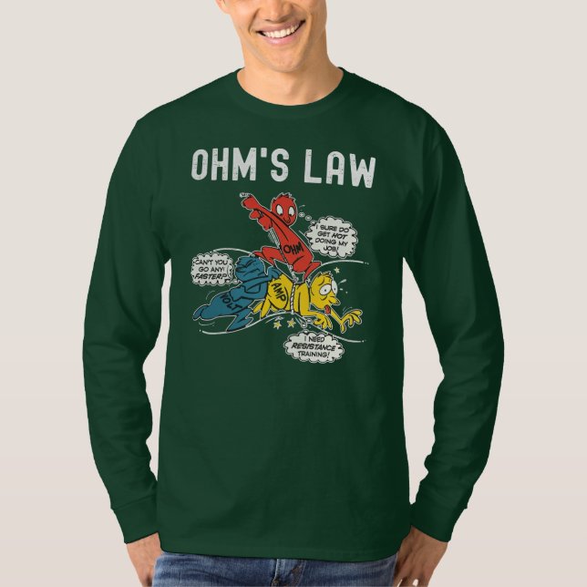 Camiseta Explican electricidad divertida para Ohms Law (Anverso)