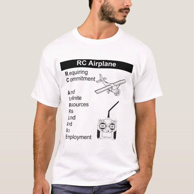 Camiseta explicativa del avión RC muy divertida (Anverso)