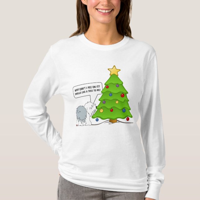 Camiseta Explique el significado de Navidades a su perro ah (Anverso)
