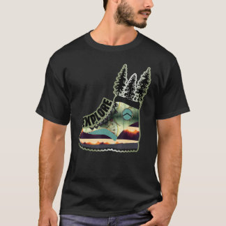 Camiseta Explora Botas de Senderismo Aventura al Aire Libre