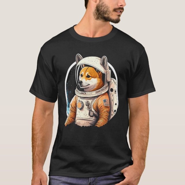 Camiseta Explora el Cosmos con un Astronauta Corgi (Anverso)