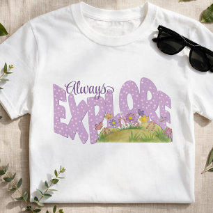 Camiseta Explora el jardín caprichoso de suave púrpura