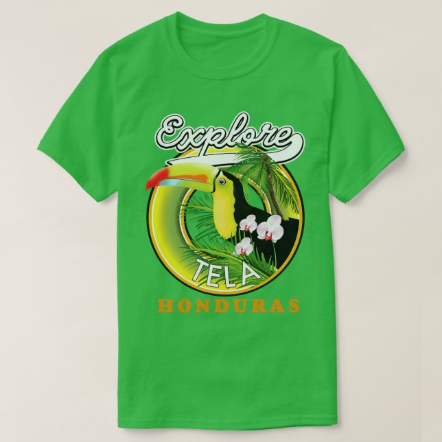 Camiseta Explora el viaje a Tela Honduras (Diseño del anverso)