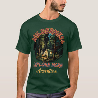 Camiseta Explora Más Aventura Amigos Camping Salvaje