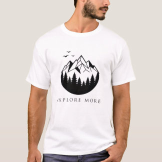 Camiseta Explora Más Montaña Geométrica