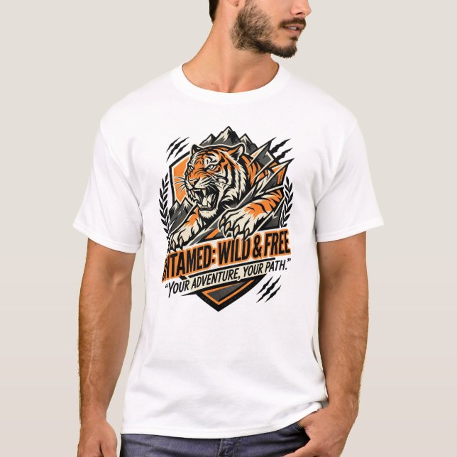 Camiseta Explora Más Vaga Más Salvaje Tigre Indomable (Anverso)