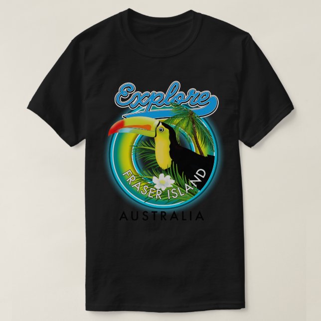 Camiseta Exploración de la isla Fraser en Australia (Diseño del anverso)