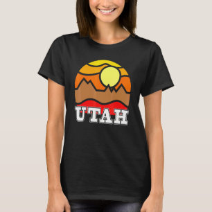 Camiseta Exploración de Utah Retro Mountain Sunset al aire
