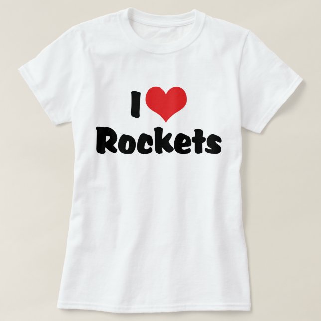 Camiseta Exploración Espacial - Cohetes del Corazón que Amo (Diseño del anverso)