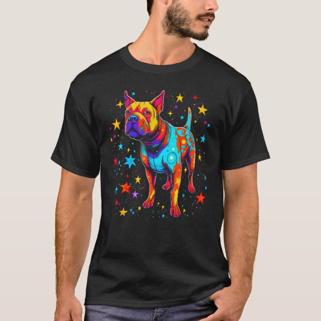 Camiseta Exploración espacial de perros Pitbull (Anverso)