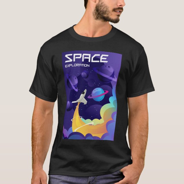 Camiseta Exploración espacial divertida (Anverso)