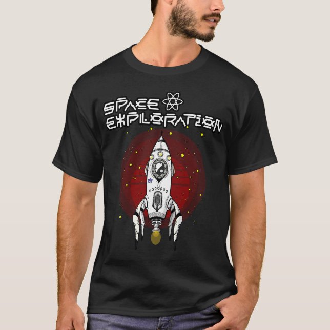 Camiseta Exploración Espacial Futurismo Retro (Anverso)