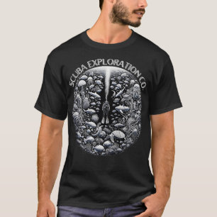 Camiseta Exploración Scuba Dive Ocean Design con Pescado y