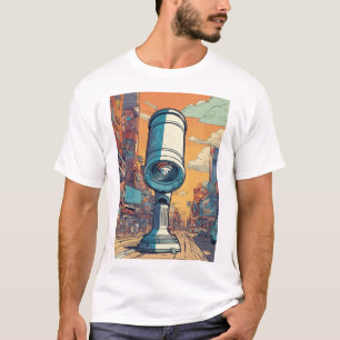 Camiseta Explorador cósmico: telescopio de arte cómico vect