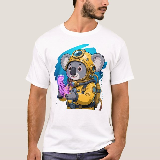 Camiseta Explorador de dibujos animados Koala buzo de aguas (Anverso)