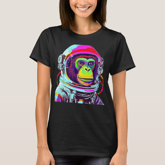 Camiseta Explorador de espacio de mono colorido (Anverso)