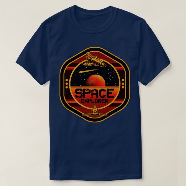 Camiseta Explorador de espacio retro (Diseño del anverso)