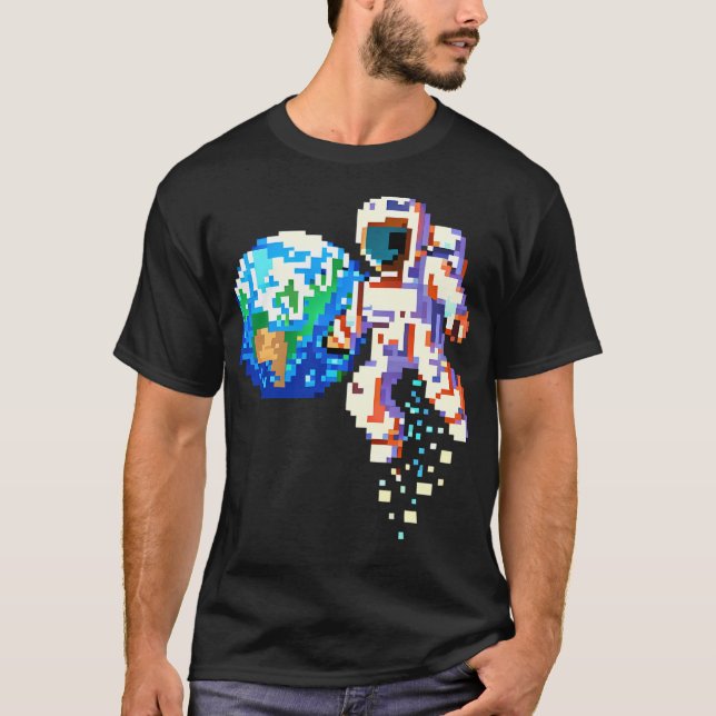 Camiseta Explorador de espacios - Astronauta de arte de píx (Anverso)