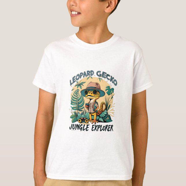 Camiseta Explorador de jungla de leopardo gecko : aventura  (Anverso)