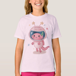 Camiseta Explorador del espacio Axolotl: Casco brillante y 