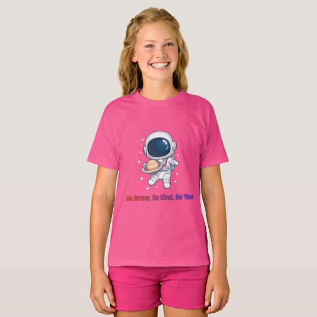 Camiseta Explorador espacial del planeta Saturno astronauta (Anverso completo)