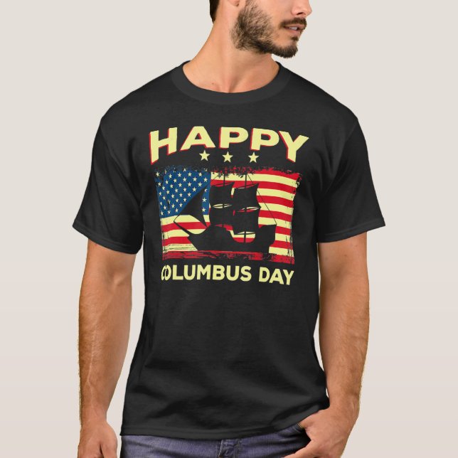 Camiseta Explorador italiano de Happy Columbus Day Discover (Anverso)