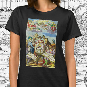 Camiseta Exploradores de época con mapa de glóbulos antiguo